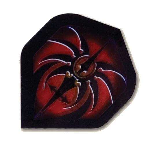 Amazon-Ruthless dart flight in black, red tribal design
