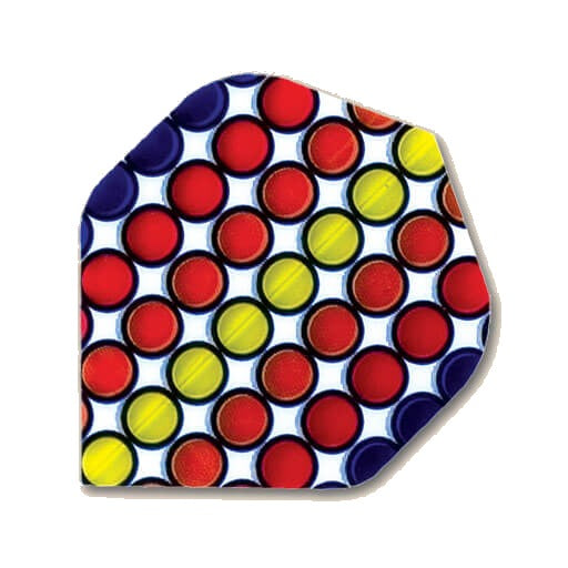 Amazon-Ruthless dart flight in white, polka dot print