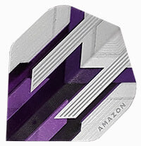 Amazon Flights purple and silver design