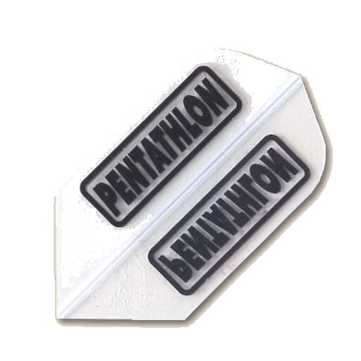 Pentathlon Flights dart flight, transparent with black lettering