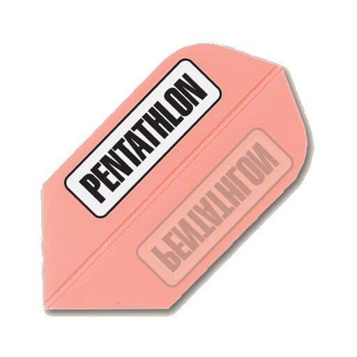 Pentathlon Flights dart flight in peach with black lettering