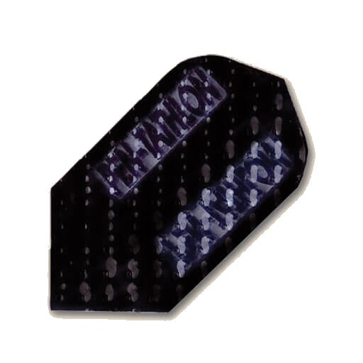 Pentathlon Flights dart flight in black with a dimpled surface texture
