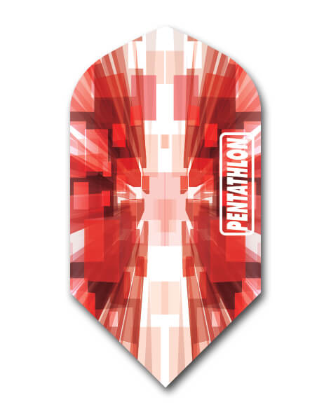 Pentathlon dart flight in white and red