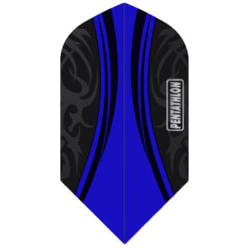 Pentathlon dart flight, dark blue and black with matte black tribal design
