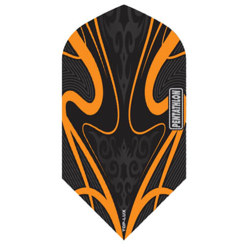 Pentathlon Flights, orange and black design