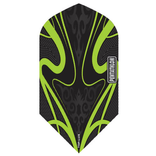 Pentathlon Flights, lime and black design