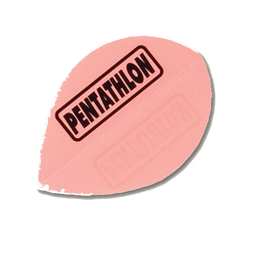 Neon orange Pentathlon dart flight