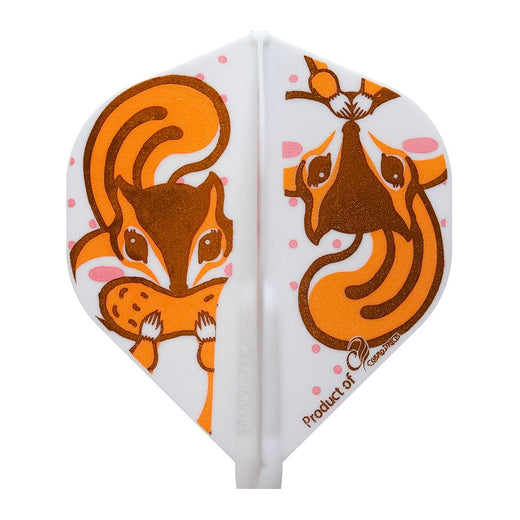 Cosmo Fit Flight Signature, Cheeks design, white flight with orange and brown squirrel eating peanuts, standard shape